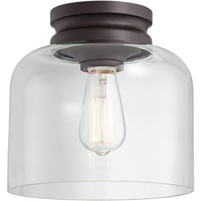 Feiss Hounslow 9" High Bronze and Clear Glass Ceiling Light
