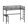 Okak Minimalism Loft Bed with Build-In Desk, Twin Loft Bed with Ladder and Guardrails, Bed Frames for Kids and Teenagers - 4 of 4