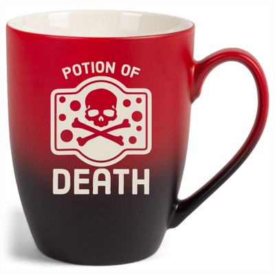 100 North Magic Potion 10 Ounce Red and Black Two Toned Ombre, Comfortably Fits Your Hands, Ceramic Tea Coffee Cup Mug, Potion Of Death