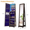 Fredees 360° Rotating Jewelry Armoire with Lights, Lockable Cabinet, Standing Full-Length Mirror & Jewelry Storage, Wheels - 2 of 4