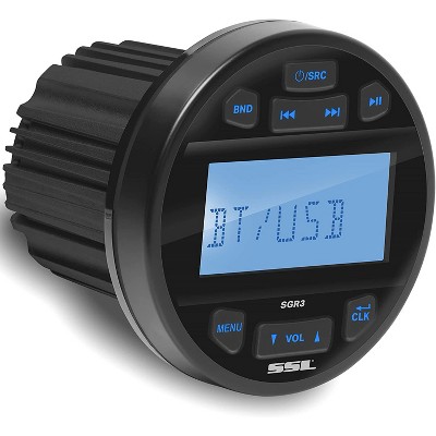 Sound Storm Laboratories SGR3 Marine Gauge 60 Watt 4 Channel Audio Receiver with Bluetooth, Digital Media MP3 Player, USB Port, Aux, and AM/FM Radio