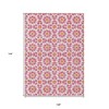 Pink Ivory And Orange Floral Medallion Washable Indoor Outdoor Area Rug - 3 of 4