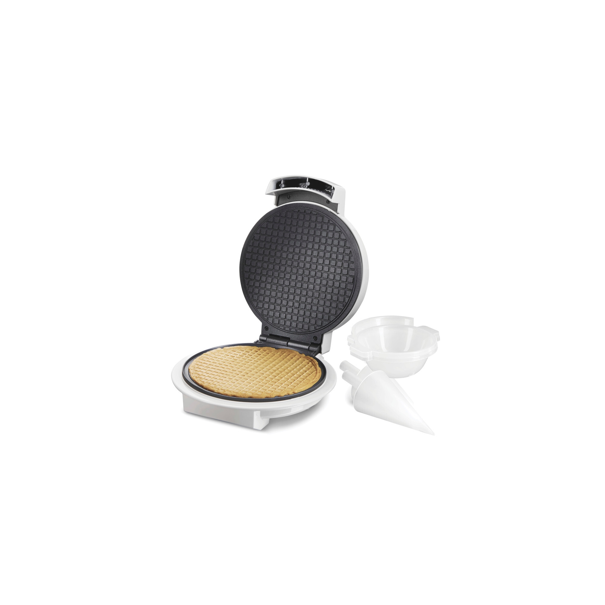 Proctor Silex Waffle Cone Maker: Nonstick Electric Griddle, Ice Cream Cone & Crepe Maker, 800W, Hand Wash, White