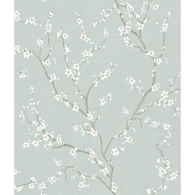 RoomMates 28.2" Cherry Blossom P&S Wallpaper Blue