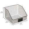 Metal Open-Front Pantry Basket with Label Plate - Set of 2 - Matte Black - 3 of 4