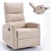 Manual Recliner Chair with Rocker and 360° Swivel, Fabric Upholstery, Handle Recline, Heavy Duty Metal Base - 4 of 4