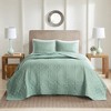 Sapphtopaz 3-Piece Reversible Bedspread Set, Oversized Medallion Quilted Coverlet with Matching Shams, Ultra-Soft Microfiber Fabric Bedding Set - 2 of 4