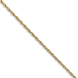 Black Bow Jewelry 1.3mm 18k Yellow Gold Baby Rope Chain Necklace - 1 of 4