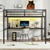 Full Size Metal Loft Bed with Power Outlet and LED Lighted - 2 of 4