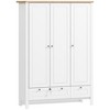 HOMCOM 3 Doors Armoire Wardrobe Closet with 2 Drawers, 69" Clothing Storage Cabinet with Lockable Large Drawer and Hanging Rod for Bedroom - 4 of 4