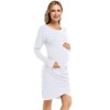 Clearlove Women's Materntiy Dress Long Sleeve Knit Crew Neck Pregnancy Clothes - 3 of 4