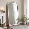 Lirago Arch Solid Wood Mirror Ornate Mirror Wall Mirror Retro Mirror with Carved Frame 67*28 White - 2 of 4