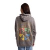 Harry Potter Stars & Hogwarts Crest Women's Gray Mineral Wash Long Sleeve Fleece Hooded Sweatshirt - 4 of 4