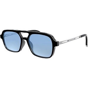 grinderPUNCH Retro Square Sunglasses for Womens Mens Vintage 70s Style Double Bridge Sunglasses (Black) - 1 of 1