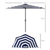 Half Umbrella Outdoor Patio Umbrella, UPF 30+ Small Balcony Umbrella, Vented Half Patio Umbrella with Crank 8 Ribs, Porch Umbrella for Garden Deck - 3 of 4