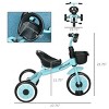 INFURNIC Baby Walkers Kids Tricycle with Adjustable Seat Basket and Bell for Toddlers, Blue, 27.8"*20.9"*22.8" - 4 of 4