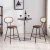 GlasFlength Dining Sets, Mid-Century Modern Bar Stool Set of 4 for Kitchen, Bar, Counyer, Brown, 16.1"*16.1"*36.8" - 2 of 4