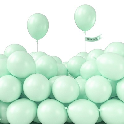 PartyWoo Balloons Pastel Green Light Mint Small Mini 5 Inch 50 pcs
