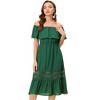 Allegra K Women's Off Shoulder Ruffle Lace Insert High Waist Short Sleeve Flowy Maxi Dress - 2 of 4