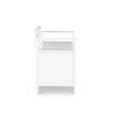 White Coastal Cottage Storage Bench with Flip-Top Lid