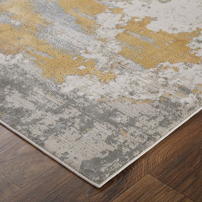 Gray Rectangular Hand-knotted Synthetic Easy Care Area Rug