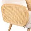 GustoWave Rattan Armrest Accent Rattan Chair, Dining Chairs Foam Upholstered Back Rest Seat with Metal Legs, Mid Century Armchair - 4 of 4