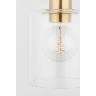 Old Bronze Glass Jar Pendant Light with Clear Shade