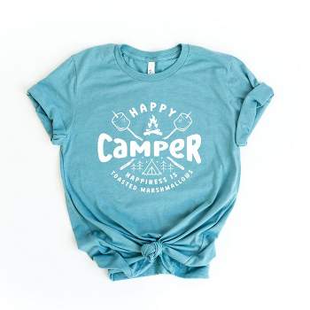 Simply Sage Market Women's Happy Camper Toasted Marshmallow Short Sleeve Graphic Tee