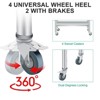Stainless Steel Work Table - Heavy Duty Commercial Kitchen Workstation with Backsplash, 4 Casters & Adjustable Shelf - 4 of 4