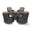 POCASSY Patio Furniture Set with 30" Propane Fire Pit Table, Patio Swivel Rocking Glider Chairs Set of 4 with PE Wicker and Square Firepit Table - 3 of 4
