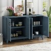 4 Door Large Storage Cabinet, Buffets Cabinets With Adjustable Shelves For Kitchen, Accent Cabinet In Retro Style-Cuddlewood - 3 of 4