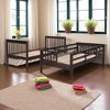 Twin Over Twin Stairway Bunk Bed with Storage Drawers and Shelves, Convertible into Two Twin Beds, White Pine Wood Frame - 3 of 4