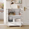 KTMBDW Sideboard Buffet Cabinet with Double Glass Doors and Drawer, Modern Wood Storage Bar Cabinet for Kitchen Living Room - 3 of 4