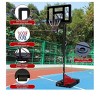 Black Basketball Hoop Outdoor,7.5ft - 10FT Adjustable,Portable Basketball Hoop Goal System For In Backyard/Driveway/Indoor, 44 Inch Backboard And Lar - 3 of 4