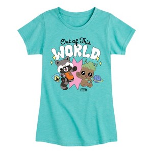 Girls' - Marvel - Guardians of the Galaxy Out Of This World Fitted Short Sleeve Graphic T-Shirt - 1 of 4