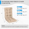 Aoodor Outdoor Tufted Back Cushions Patio Replacement Chair Cushion with Ties, Water and Fade Resistant for All Weather, Set of 2 - 3 of 4
