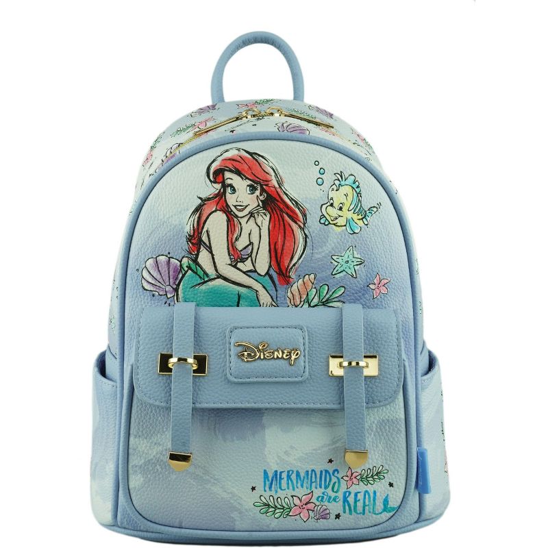 The Little Mermaid - Ariel WondaPop 11" Vegan Leather Fashion Mini Backpack, 1 of 8