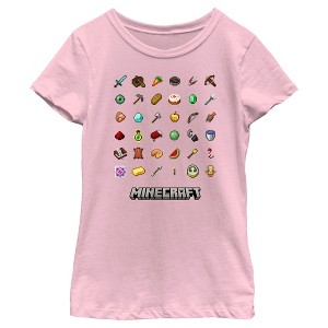 Girl's Minecraft Item Collection T-Shirt - 1 of 4