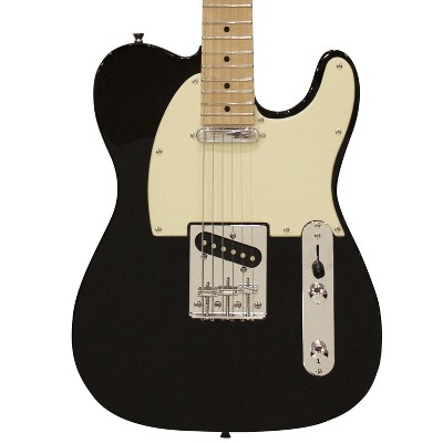Sawtooth ET Series Electric Guitar, Black with Aged White Pickguard