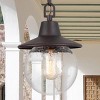 Globe Glass/Metal Outdoor Pendant Lamp Rusty - LNC: Seedy Glass, Nautical Lantern, ETL Listed - 2 of 4