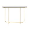 Megan Modern Glam Curved Console Table Faux White Marble/Gold - Saracina Home: Sturdy, Minimalist Design for Entryway - 4 of 4