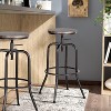 FurnitureR Rustic Bar Stools Set of 2, Swivel Adjustable Backless Industrial Coffee Kitchen Counter Height Barstools, Dining Room Bar Chairs, Walnut - 3 of 4