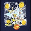 Seven Times Six Space Jam Mens' Schoolyard Pickup Brick Wall Design Printed T-Shirt Blue - 2 of 3