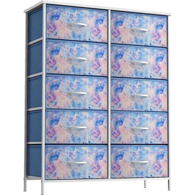 Sorbus 10 Drawers Dresser - Furniture Storage for Bedroom, Closet, Office Organization - Steel Frame, Wood Top, Fabric Bins