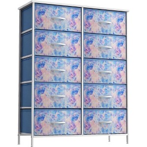 Sorbus 10 Drawers Dresser - Furniture Storage for Bedroom, Closet, Office Organization - Steel Frame, Wood Top, Fabric Bins - 1 of 4