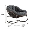 XIYUYEU Cotton Rattan Glider Rocking Chair with Mid-Height Backrest,Upholstered Nursery Rocking Chair for Bedroom - 3 of 4