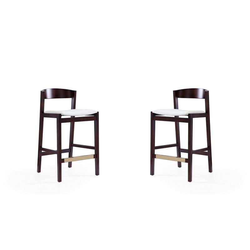 Set of 2 Klismos Upholstered Beech Wood Counter Height Barstools - Manhattan Comfort, 1 of 9