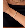 14K-18K Gold Plated Simulated Diamonds Bezel Set Tennis - Round Pear Heart Statement Bride Gold Bracelet Stack - Sizes 6.5-7.5 Inch - 2 of 4