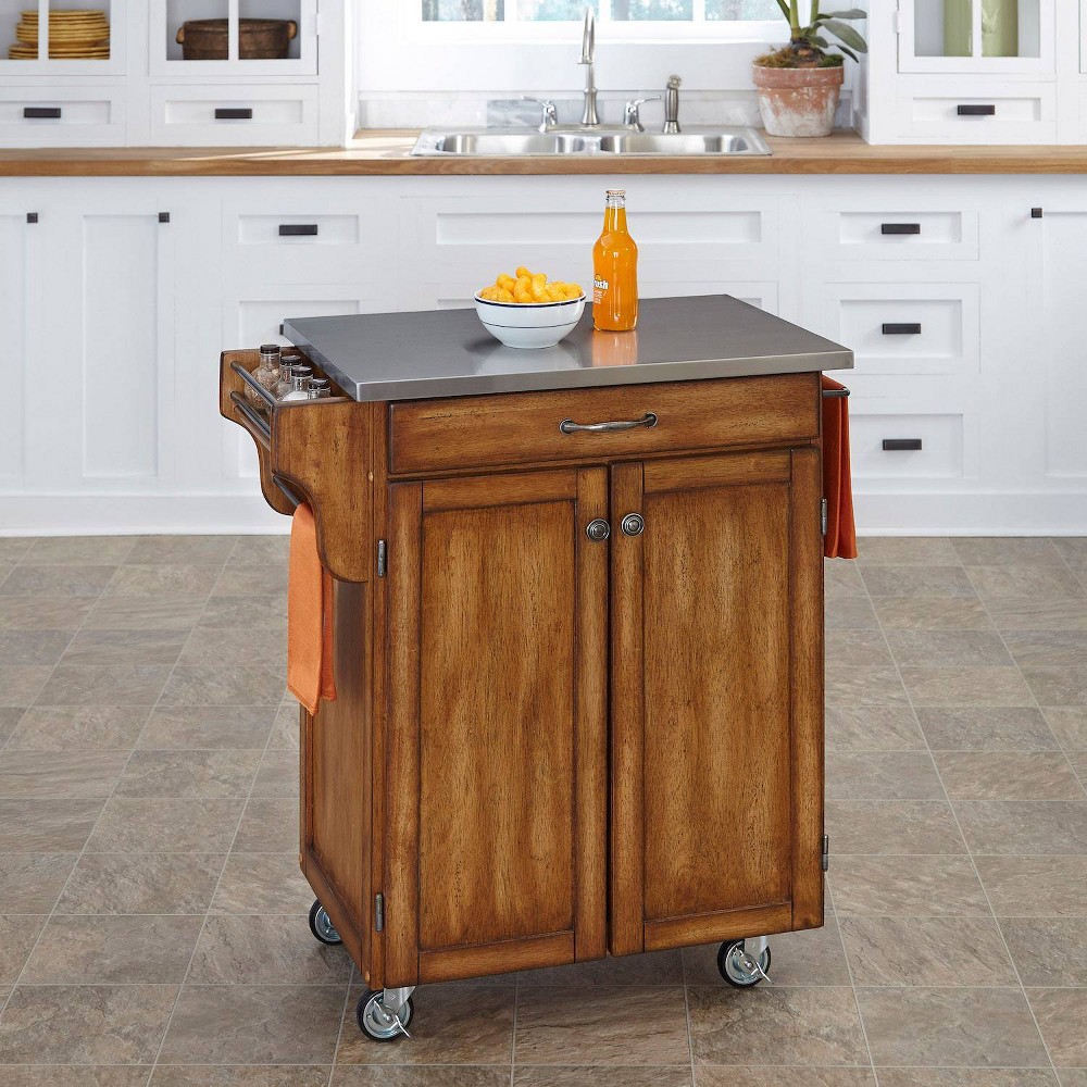 Kitchen Carts And Islands with Wood Top Silver Home Styles
