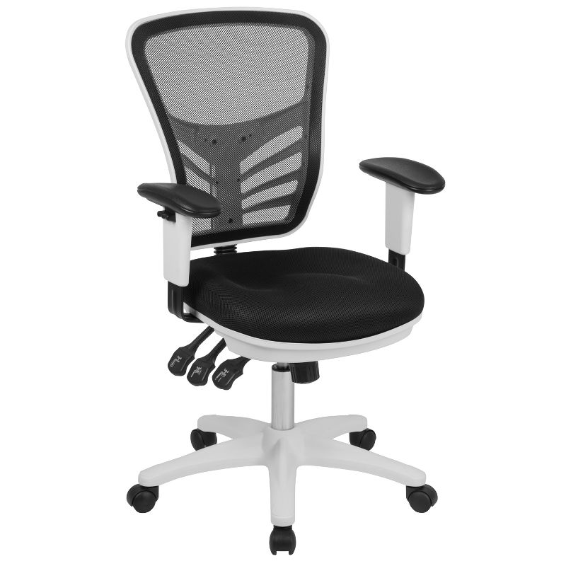 Flash Furniture Mid-Back Mesh Multifunction Executive Swivel Ergonomic Office Chair with Adjustable Arms, 1 of 14
